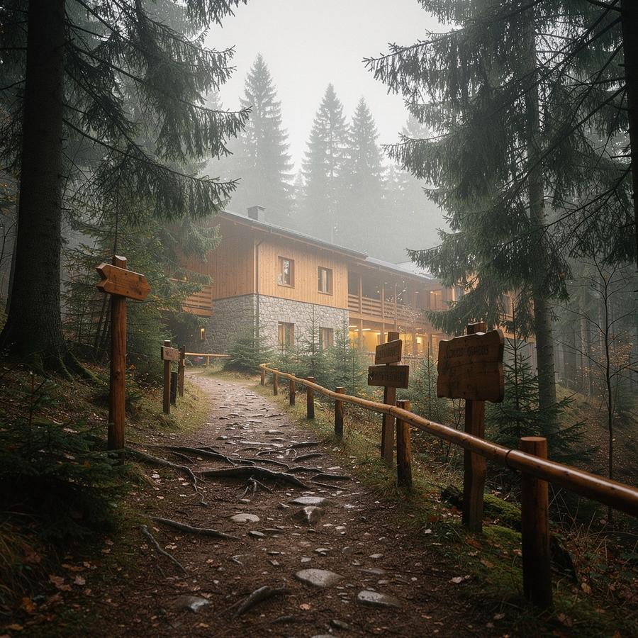 Forest path near a Carpathian retreat